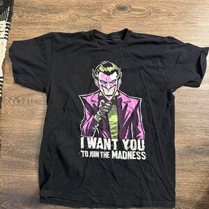 Black Graphic T-Shirt with Joker Design